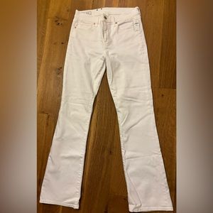 White bootcut jeans, mid rise